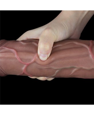 11.5'' Dual Layered Platinum Silicone Cock