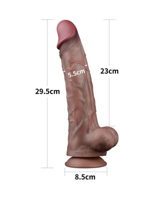 11.5'' Dual Layered Platinum Silicone Cock