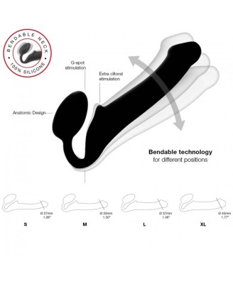 SEMI-REALISTIC BENDABLE STRAP-ON BLACK - S