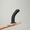 SEMI-REALISTIC DUAL DENSITY BENDABLE DILDO BLACK - M