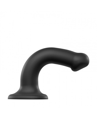 SEMI-REALISTIC DUAL DENSITY BENDABLE DILDO BLACK - M
