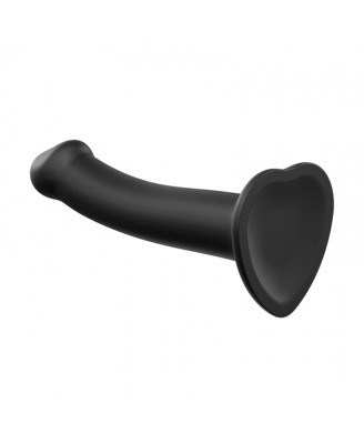 SEMI-REALISTIC DUAL DENSITY BENDABLE DILDO BLACK - M