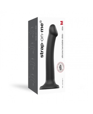 SEMI-REALISTIC DUAL DENSITY BENDABLE DILDO BLACK - M
