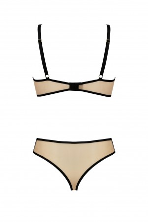 Bielizna-DAISY SET beige L/XL