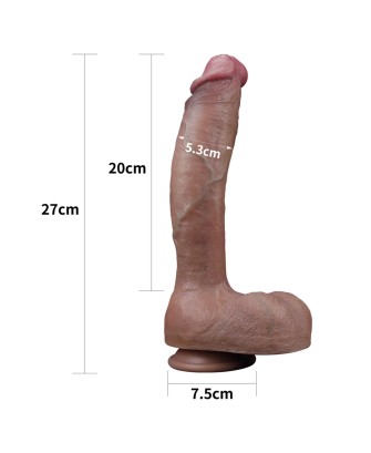 10.5'' Dual layered Platinum Silicone Cock