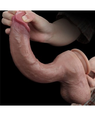 10.5'' Dual layered Platinum Silicone Cock