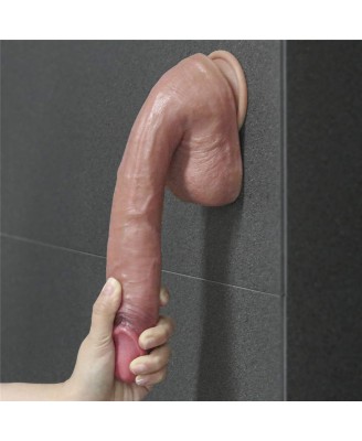 10.5'' Dual layered Platinum Silicone Cock