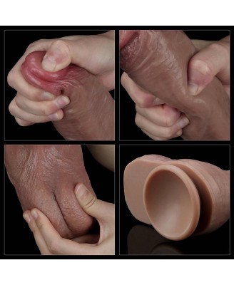 10.5'' Dual layered Platinum Silicone Cock