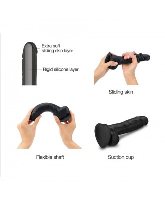 SLIDING SKIN REALISTIC DILDO BLACK S