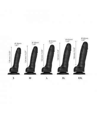 SLIDING SKIN REALISTIC DILDO BLACK S