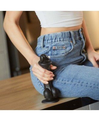 SLIDING SKIN REALISTIC DILDO BLACK S