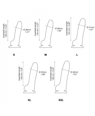 SLIDING SKIN REALISTIC DILDO BLACK S