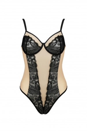 Bielizna-DAISY BODY beige XXL/XXXL