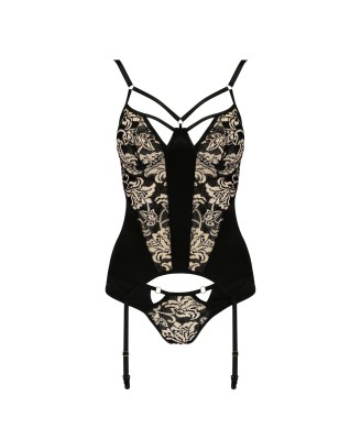 Bielizna-VICTORIA CORSET black XXL/XXXL - Casmir