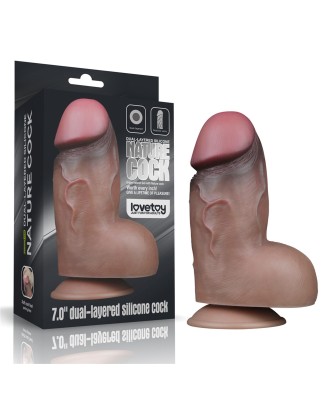 7.0'' Dual Layered Platinum Silicone Cock - Realistyczne Dildo
