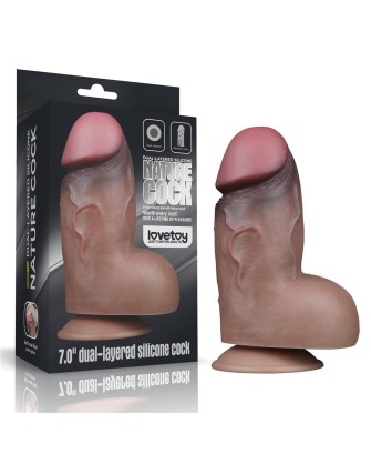7.0'' Dual Layered Platinum Silicone Cock - Realistyczne Dildo
