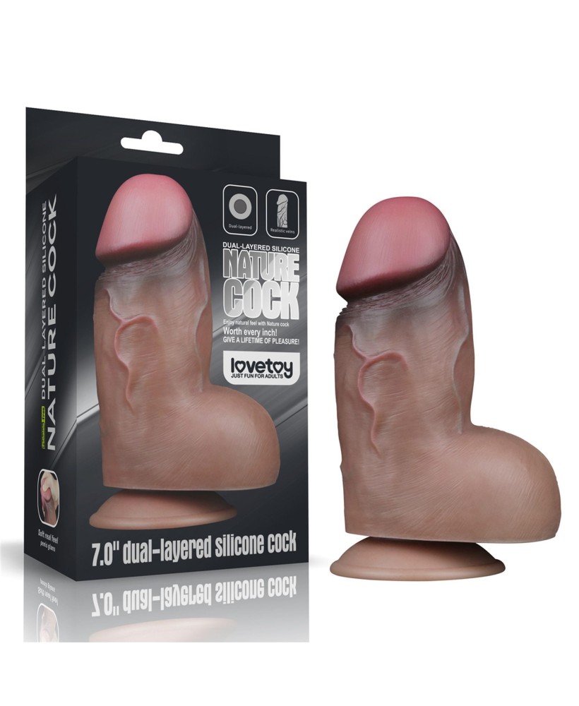 7.0'' Dual Layered Platinum Silicone Cock - Realistyczne Dildo