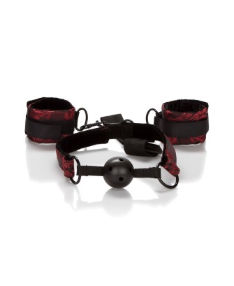 Breathable Ball Gag With Cuffs Black