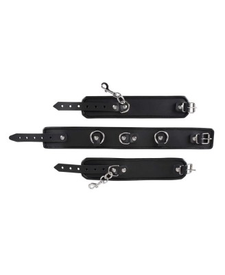 Leather neck and hand cuffs