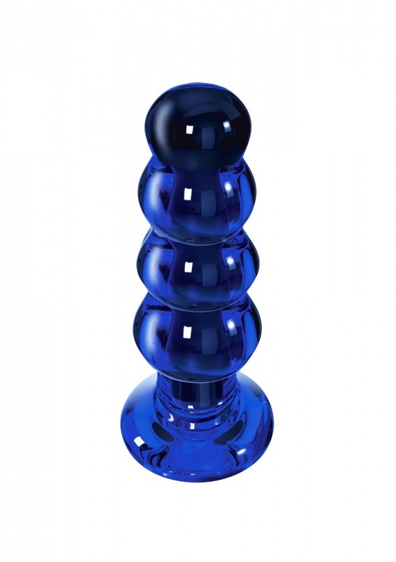 The Radiant Glass Buttplug Blue - Szklany Wibrujący Korek Analny