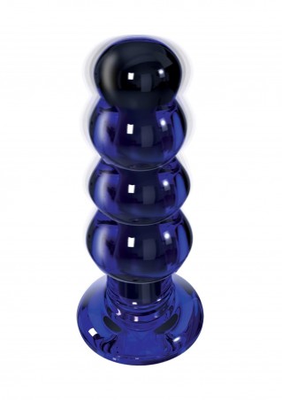 The Radiant Glass Buttplug Blue - Szklany Wibrujący Korek Analny