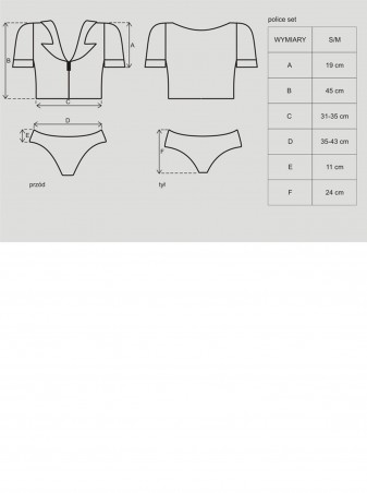 Bielizna-Police set kostium  S/M