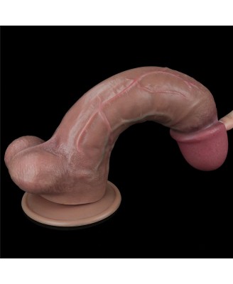 10.5'' Dual Layered Platinum Silicone Cock