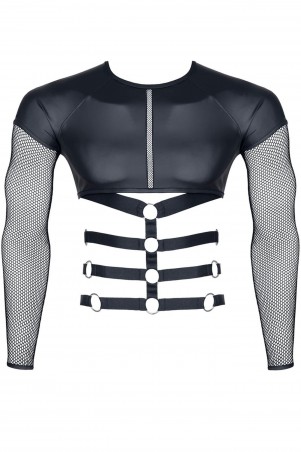 męski t-shirt black L