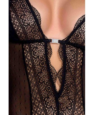 Bielizna-CLARISSE CORSET black XXL/XXXL - Casmir