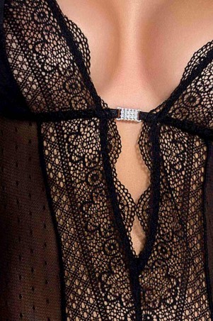 Bielizna-CLARISSE CORSET black XXL/XXXL - Casmir