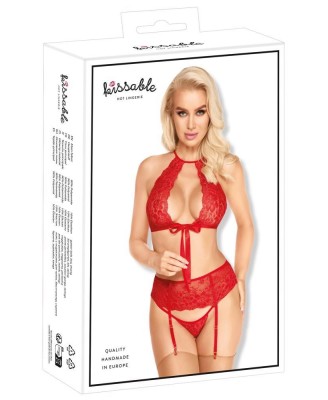 Suspender set red L/XL
