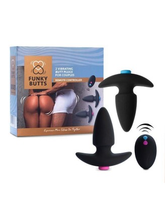 FeelzToys - FunkyButts Remote Controlled Butt Plug Set for Couples