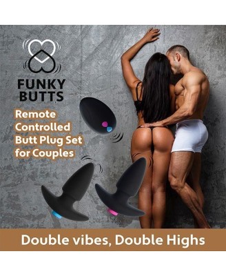 FeelzToys - FunkyButts Remote Controlled Butt Plug Set for Couples