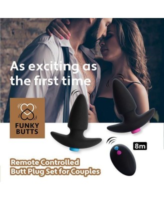 FeelzToys - FunkyButts Remote Controlled Butt Plug Set for Couples
