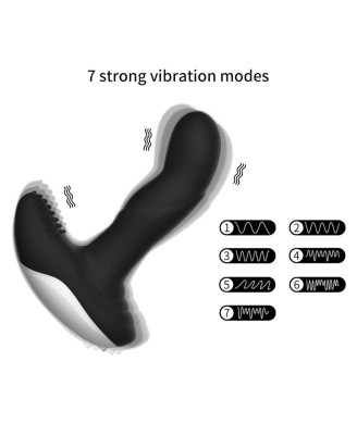 Wibrator-Silicone Massager USB 7 Function + Pulsator / Heating BLACK