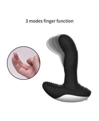 Wibrator-Silicone Massager USB 7 Function + Pulsator / Heating BLACK