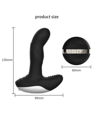 Wibrator-Silicone Massager USB 7 Function + Pulsator / Heating BLACK