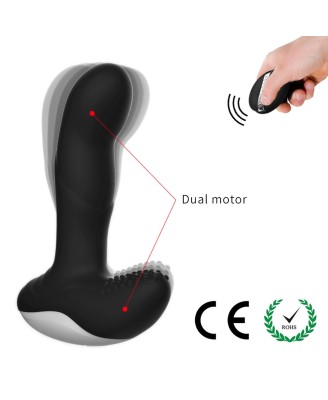 Wibrator-Silicone Massager USB 7 Function + Pulsator / Heating BLACK