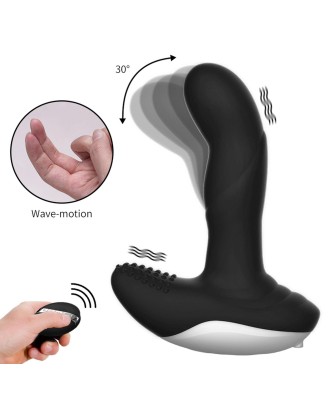 Wibrator-Silicone Massager USB 7 Function + Pulsator / Heating BLACK