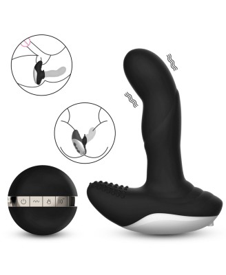 Wibrator-Silicone Massager USB 7 Function + Pulsator / Heating BLACK