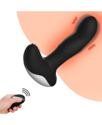 Wibrator-Silicone Massager USB 7 Function + Pulsator / Heating BLACK