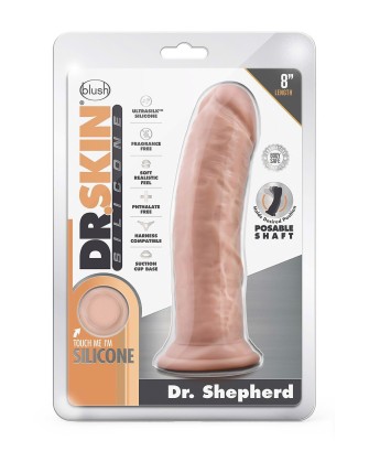 DR. SKIN SILICONE DR. SHEPHERD 8 INCH DILDO WITH SUCTION CUP VANILLA