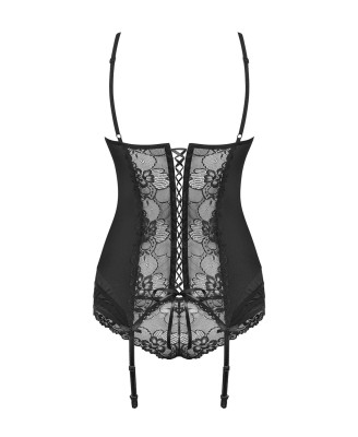 Bielizna-Heartina gorset i figi czarny  S/M