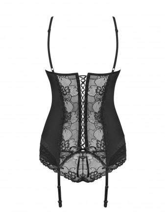 Bielizna-Heartina gorset i figi czarny  S/M