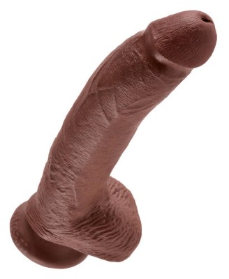 KC 9" Cock with Balls Brown