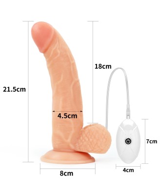 Vibrating Easy Strapon Set 8.5'' - Uprząż + Dildo