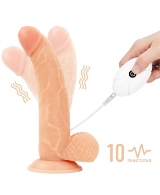 Vibrating Easy Strapon Set 8.5'' - Uprząż + Dildo