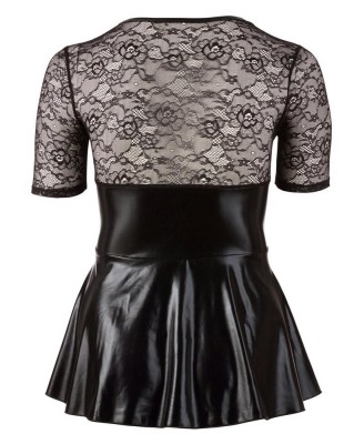 Cottelli Dress Czarno-Czerwona Sukienka Lateksowa Wetlook - 3XL