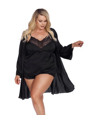 LAURA black robe XXL+ (czarny szlafrok)