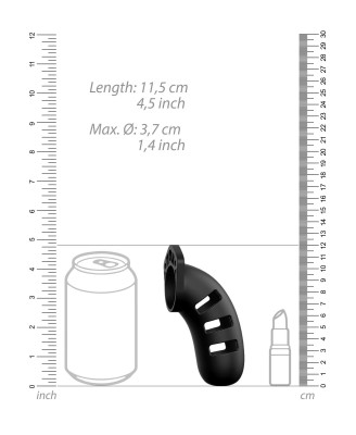 Model 21 - Chastity - 4.5"""" - Silicone Cock Cage - Black